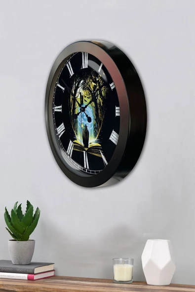 Kasva Concept Hediyelik 36 Cm Siyah Metal Kitap - Insan Duvar Saati - 3