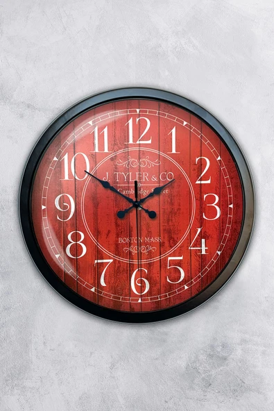 Kasva Concept Hediyelik 40 Cm Siyah Metal Boston 2 Duvar Saati