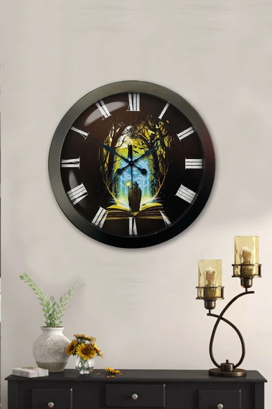 Kasva Concept Hediyelik 36 Cm Siyah Metal Kitap - Insan Duvar Saati - 2