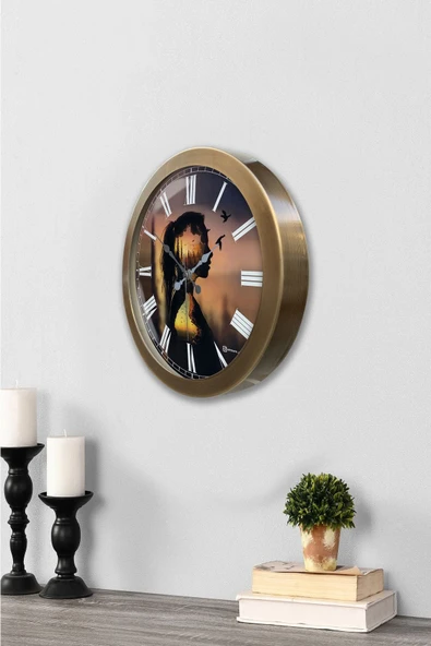 Kasva Concept 36 cm Eskitme Metal Doğa Duvar Saati - 3