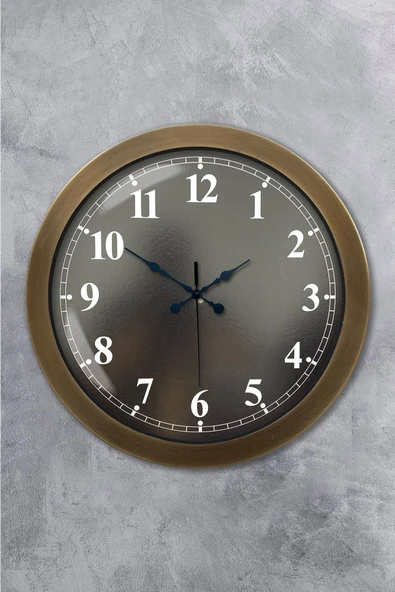 Kasva Concept 36 cm Eskitme Metal Siyah Duvar Saati