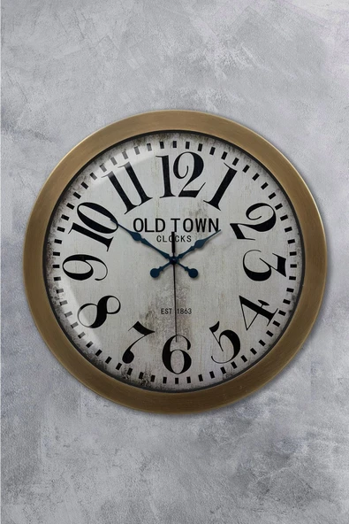Kasva Concept 36 Cm Eskitme Metal Old Town Duvar Saati - 1