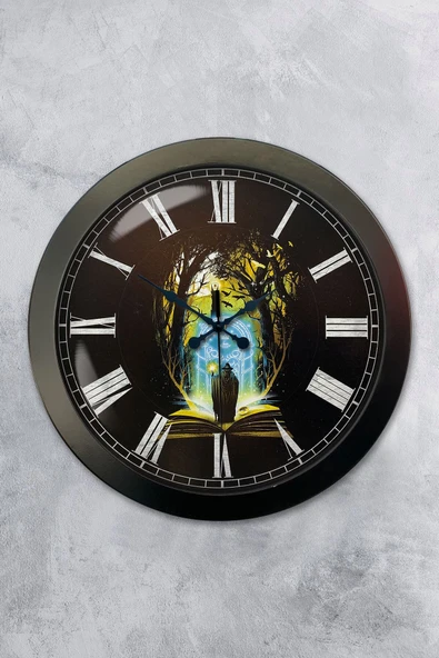 Kasva Concept Hediyelik 36 Cm Siyah Metal Kitap - Insan Duvar Saati - 1