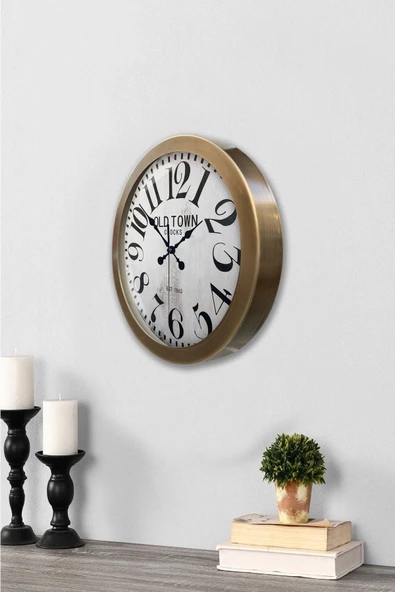 Kasva Concept 36 Cm Eskitme Metal Old Town Duvar Saati - 3