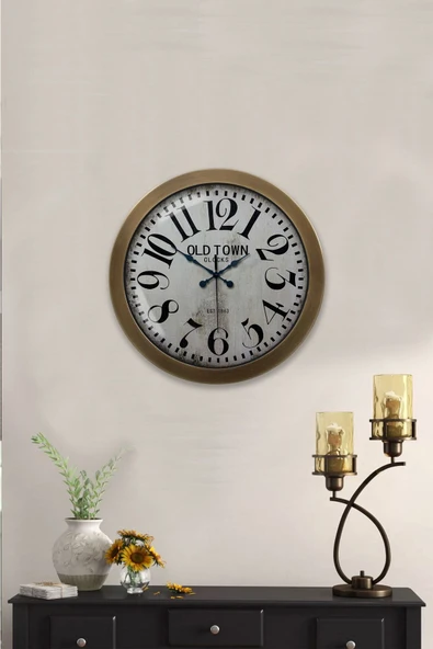 Kasva Concept 36 Cm Eskitme Metal Old Town Duvar Saati - 2