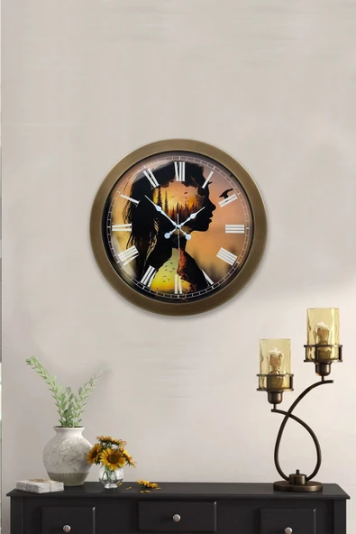 Kasva Concept 36 cm Eskitme Metal Doğa Duvar Saati - 2