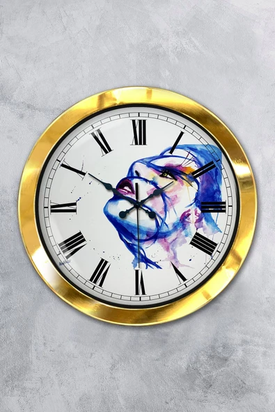 Kasva Concept 36 Cm Gold Metal Modern Sanat Duvar Saati