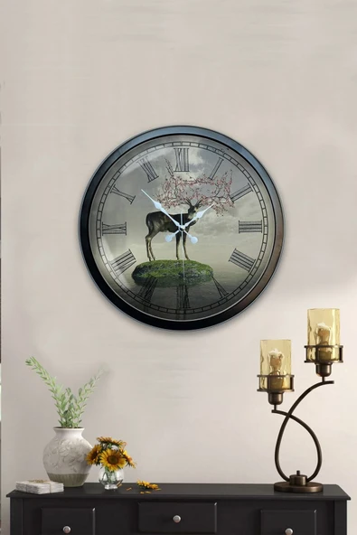 Kasva Concept 40 Cm Siyah Metal Figürlü Duvar Saati