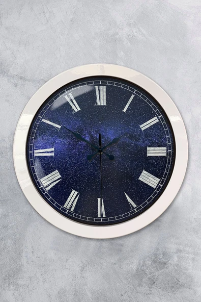 Kasva Concept 36 Cm Beyaz Metal New Blue Duvar Saati