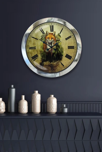 Kasva Concept Hediyelik 36 Cm Krom Metal Dekoratif Duvar Saati