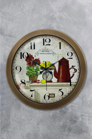 Kasva Concept Hediyelik 36 Cm Eskitme Metal Mutfak Duvar Saati