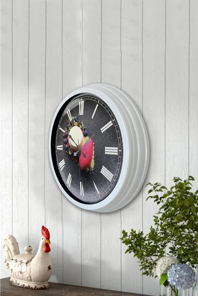 Kasva Concept Hediyelik 40 Cm Beyaz Metal Mutfak Duvar Saati - 2