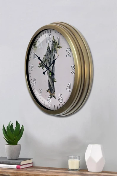 Kasva Concept Hediyelik Duvar Saati 40 Cm Metal Eskitme Renk Tekstil Modeli - 2