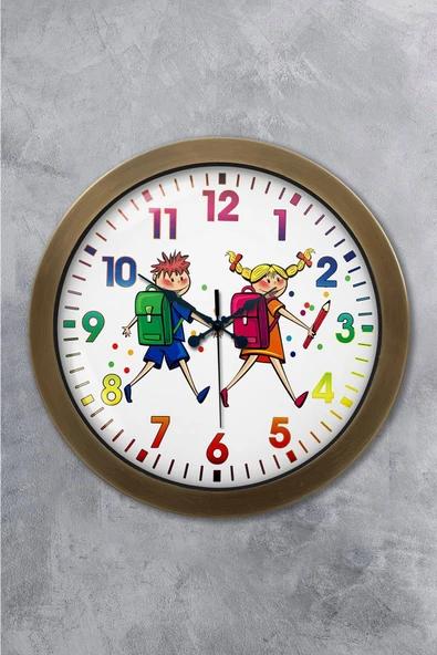 Kasva Concept 36 cm Eskitme Metal Çocuk Duvar Saati
