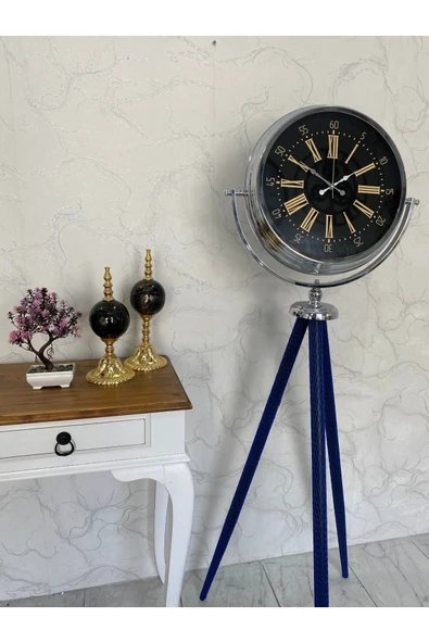 Platin Saat 150 Cm Krom Metal Ayaklı Tripod Saat - 1