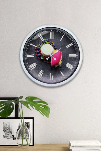 Kasva Concept Hediyelik 40 Cm Beyaz Metal Mutfak Duvar Saati