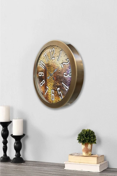 Kasva Concept Hediyelik 36 Cm Eskitme Metal Modern Duvar Saati - Resim 3