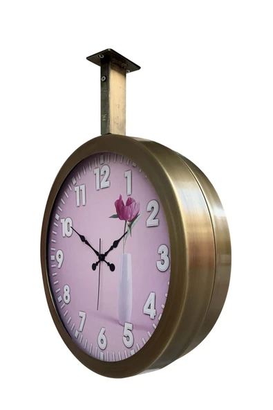 Kasva Concept Hediyelik 36 Cm Eskitme Metal Çiçek Istasyon Tavan Saati