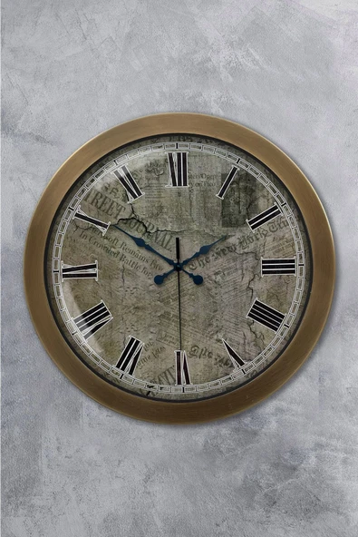 Kasva Concept 36 cm Eskitme Metal Toprak Duvar Saati