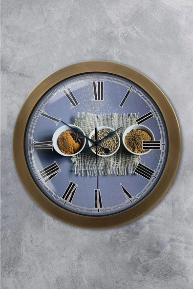 Kasva Concept Hediyelik 36 cm Eskitme Metal Mutfak Duvar Saati