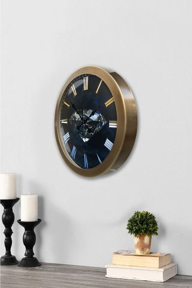 Kasva Concept Hediyelik 36 Cm Eskitme Metal Elmas Duvar Saati - 3