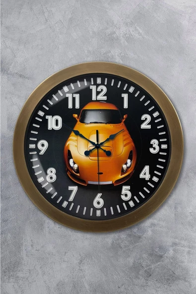 Kasva Concept Hediyelik 36 Cm Eskitme Metal Oto Galeri Duvar Saati