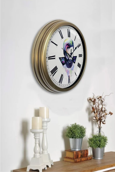 Kasva Concept 40 cm Eskitme Metal Kuaför Duvar Saati - 2