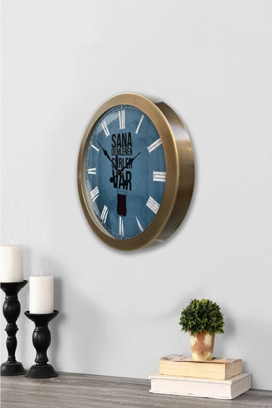 Kasva Concept 36 cm Eskitme Metal Çay Duvar Saati - 3