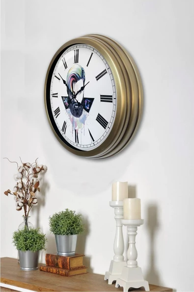 Kasva Concept 40 cm Eskitme Metal Kuaför Duvar Saati - 3