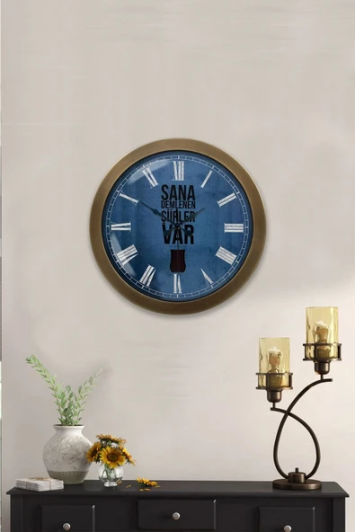 Kasva Concept 36 cm Eskitme Metal Çay Duvar Saati - 2