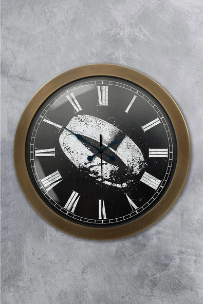 Kasva Concept Hediyelik 36 Cm Eskitme Metal Yüzük Duvar Saati - 1