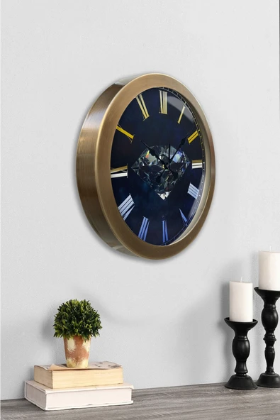 Kasva Concept Hediyelik 36 Cm Eskitme Metal Elmas Duvar Saati - 2