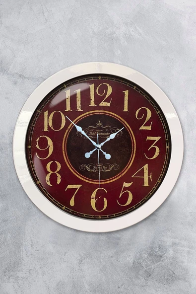 Kasva Concept Hediyelik 36 Cm Beyaz Metal Rome De La Paris Duvar Saati