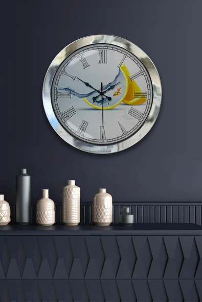 Kasva Concept Hediyelik 36 Cm Krom Metal Mutfak Duvar Saati - 2