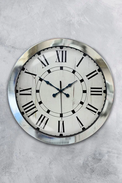 Kasva Concept Hediyelik 36 Cm Krom Metal Klasik Roma Duvar Saati