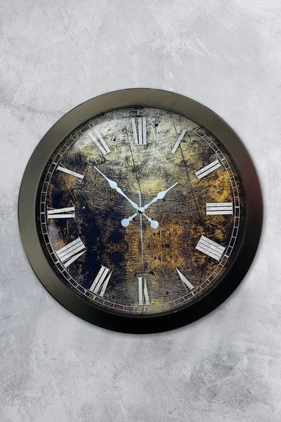 Kasva Concept Hediyelik 36 Cm Siyah Metal Tasarım Duvar Saati