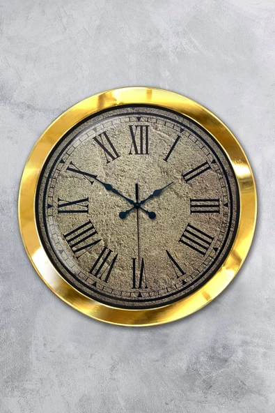 Kasva Concept Hediyelik 36 Cm Gold Metal Kum Duvar Saati