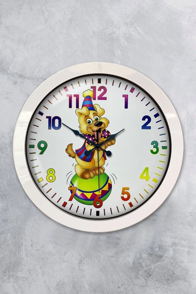 Kasva Concept Hediyelik 36 Cm Beyaz Metal Palyaço Duvar Saati