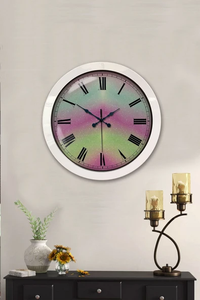 Kasva Concept Hediyelik 36 Cm Beyaz Metal Alacalı Duvar Saati - 2