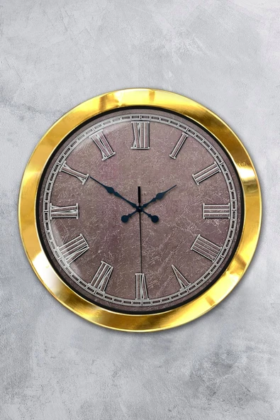 Kasva Concept Hediyelik 36 Cm Gold Metal Klas Duvar Saati