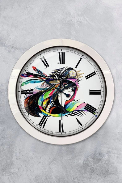 Kasva Concept Hediyelik 36 Cm Beyaz Metal Modern Sanat Duvar Saati