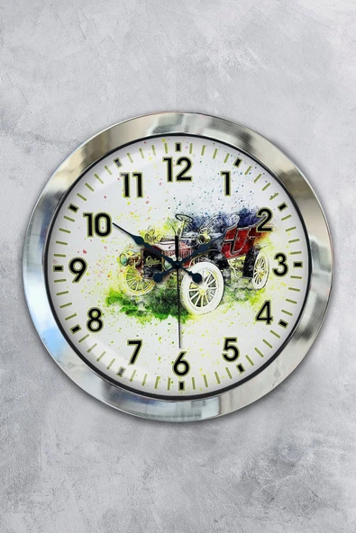 Kasva Concept Hediyelik 36 Cm Krom Metal Dekoratif Duvar Saati
