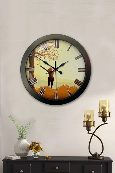 Kasva Concept Hediyelik 36 Cm Siyah Metal Özgürlük Duvar Saati - 2