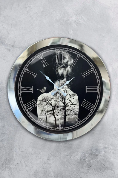 Kasva Concept Hediyelik 36 Cm Krom Metal Dekoratif Duvar Saati