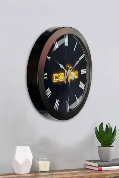 Kasva Concept Hediyelik 36 Cm Siyah Metal Csgo Duvar Saati - 4