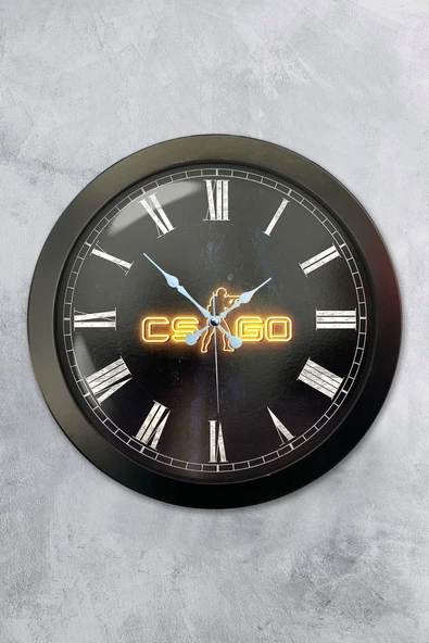 Kasva Concept Hediyelik 36 Cm Siyah Metal Csgo Duvar Saati