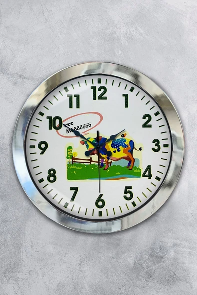 Kasva Concept Hediyelik 36 Cm Krom Metal Kasap Duvar Saati
