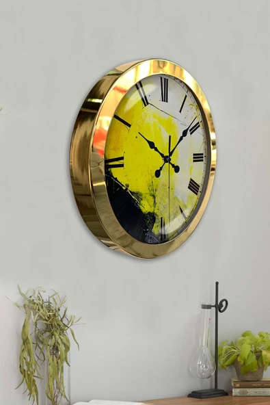 Kasva Concept Hediyelik 36 Cm Gold Metal Sanatsal Duvar Saati - 4