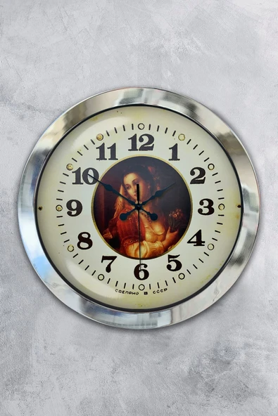 Kasva Concept Hediyelik 36 Cm Krom Metal Tablo Kadın Duvar Saati - 1