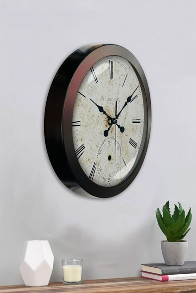 Kasva Concept Hediyelik 36 Cm Siyah Metal Roman Duvar Saati - 4